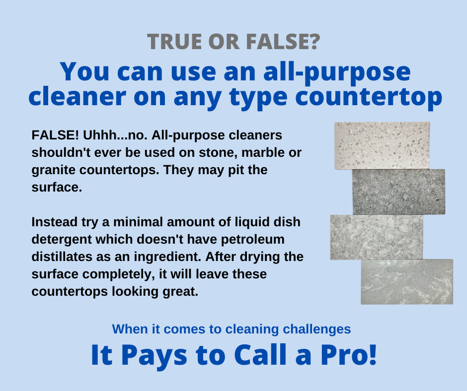 Grand Haven MI - Can You Use Any All-Purpose Cleaner on Countertops?